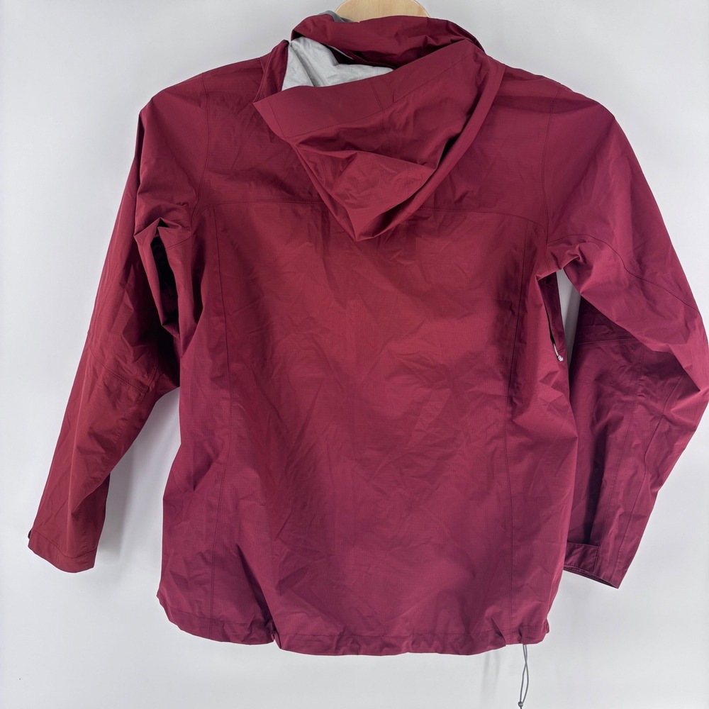 REI Co-op Rain Jacket Womens 1X Burgundy Recycled Nylon Hooded Shell Hiking - Picture 2 of 6